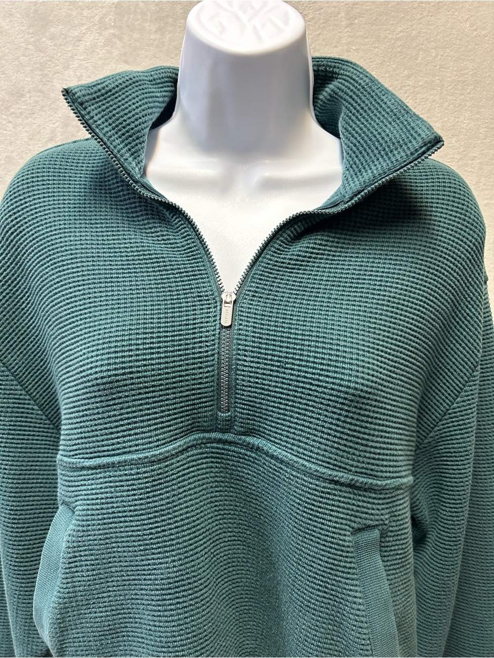 Athleta Half-Zip Waffle-Knit Pullover in Green - Picture 4 of 8
